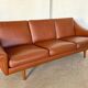 Vintage Danish mid-century Aage Christiansen (Matador) cognac leather sofa 60s