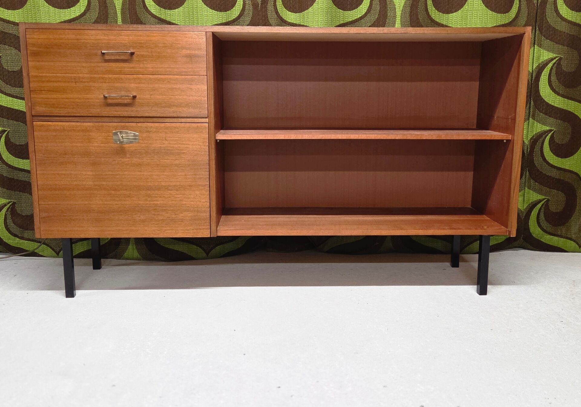 Vintage teak library enfilade 1970