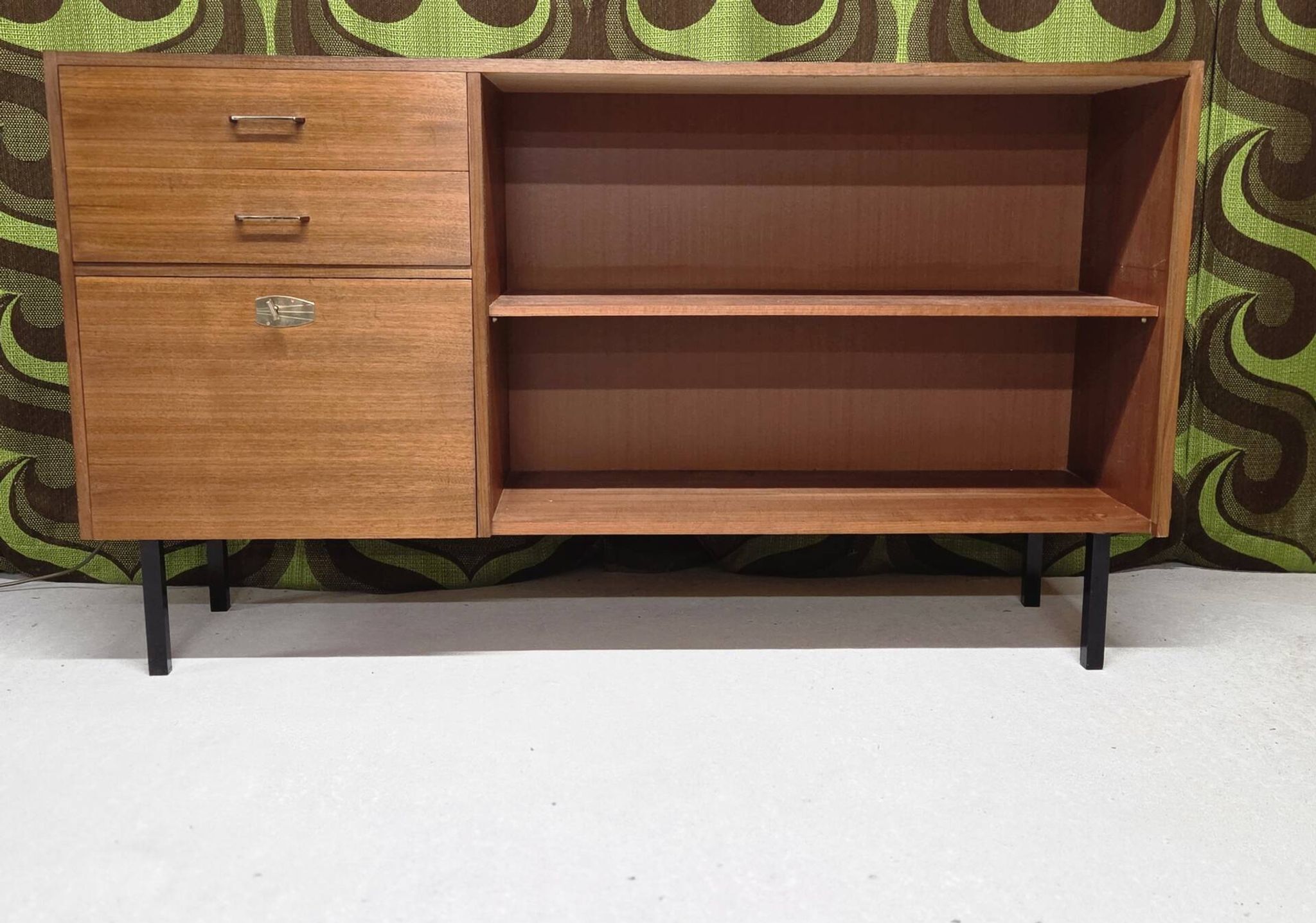 Vintage teak library enfilade 1970