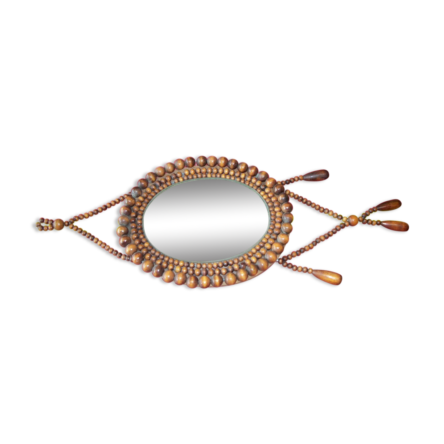 Miroir perle de bois