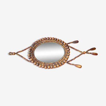 Wood pearl mirror