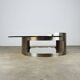 Kappa coffee table in steel and smoked glass, Maria Pergay style, 1970s.