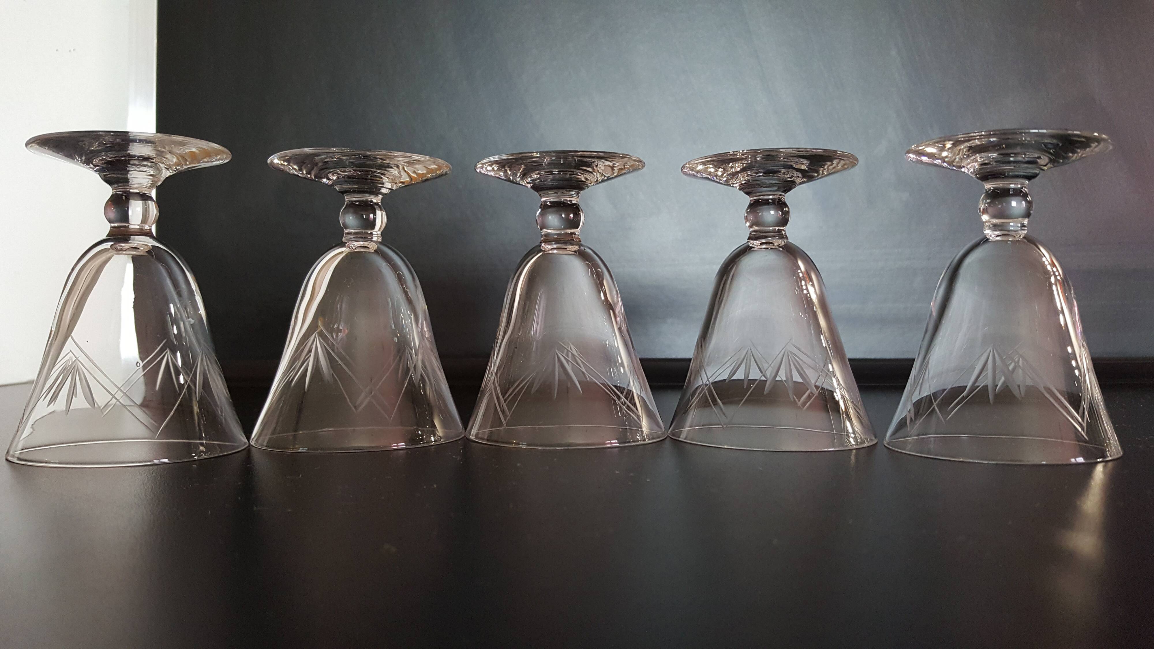 5 blown and chiseled former glasses