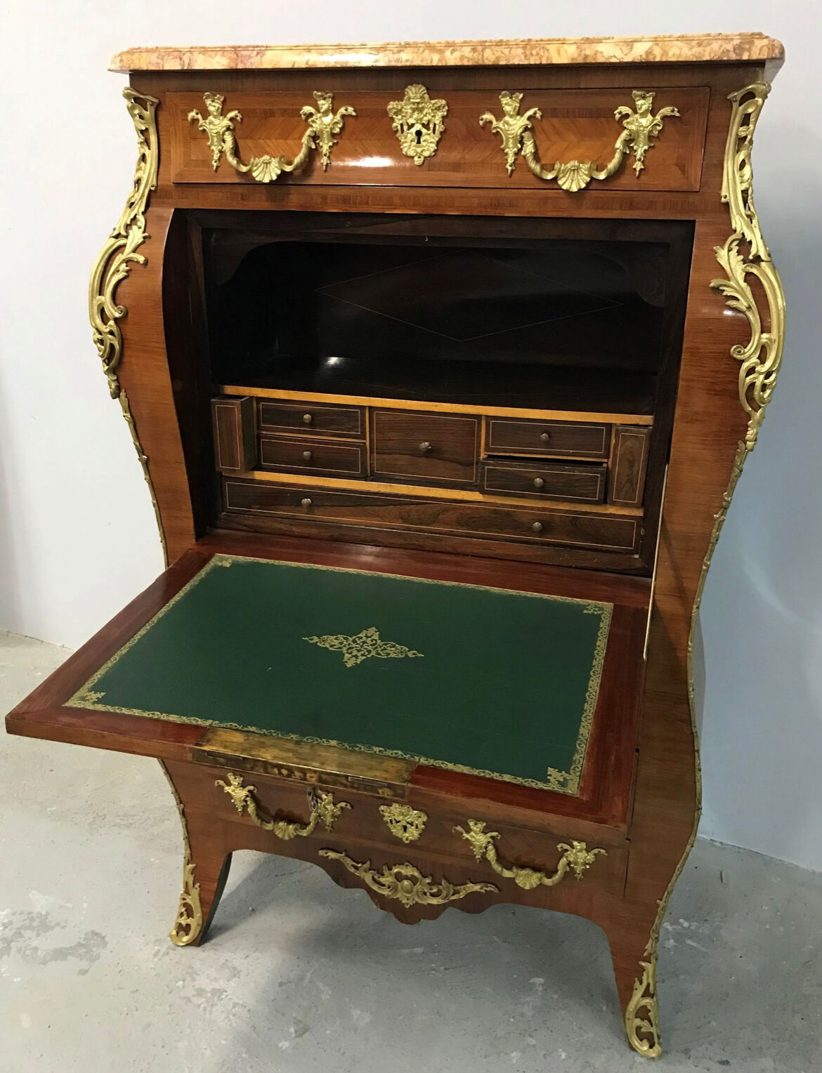 Curved secretary in Louis XV style