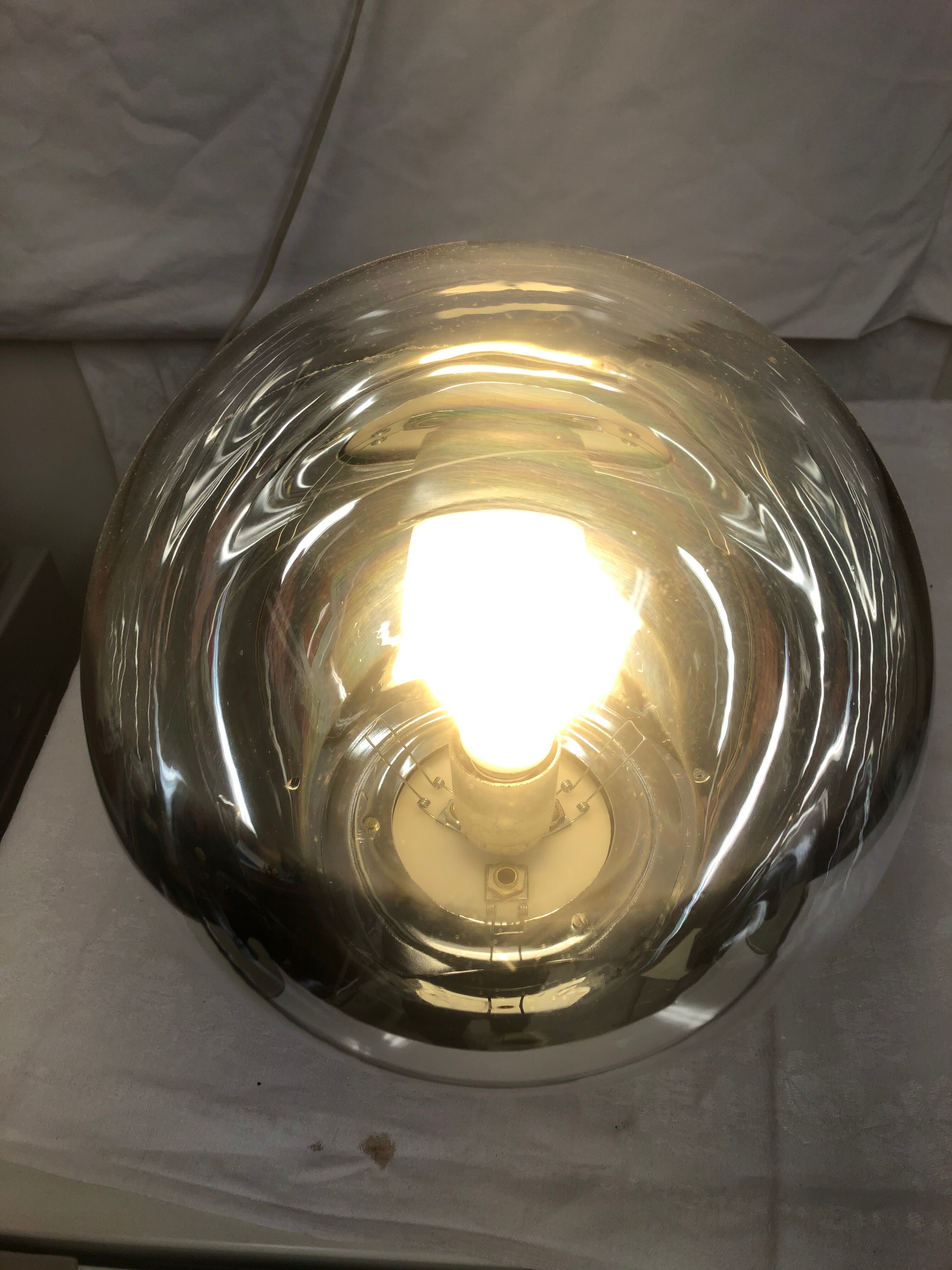Silver glass ball lamp 1970