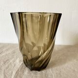 Vintage smoked glass vases