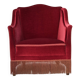 Fauteuil danois des années 1970, velours de mobilier, pieds en bois d'orme.