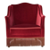 Fauteuil danois des années 1970, velours de mobilier, pieds en bois d'orme.