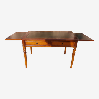 Green leather tray desk