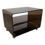 Michel Dumas smoked plexiglass coffee table, 1970s