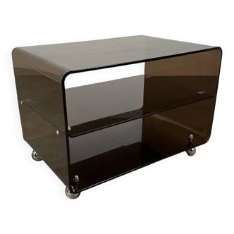 Michel Dumas smoked plexiglass coffee table, 1970s