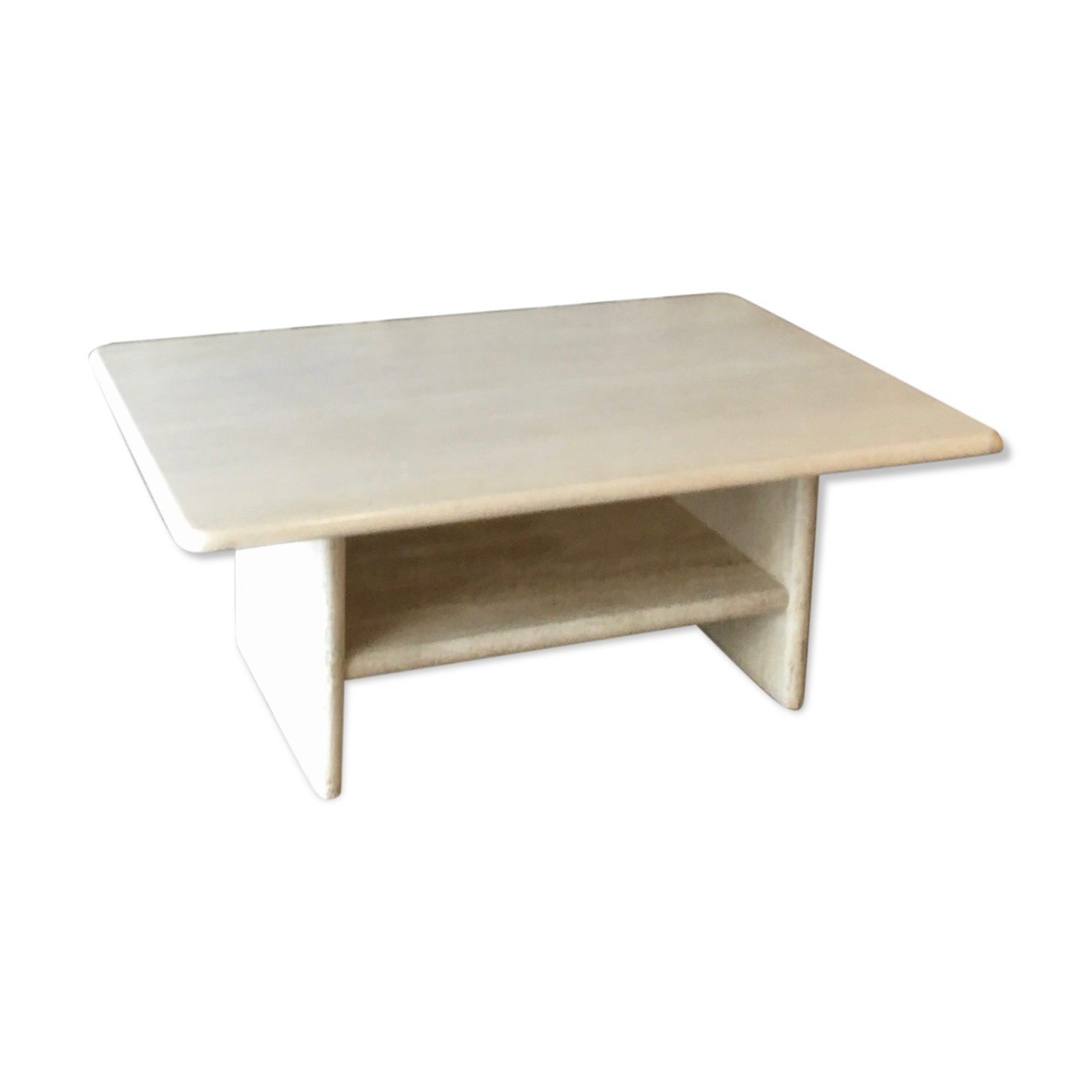 Travertine coffee table with intermediate top