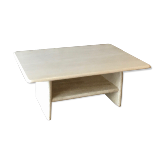 Table basse en travertin avec plateau intermédiaire