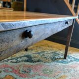 Large solid oak farmhouse table with two drawers 260 cm x 100 cm