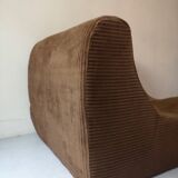 Organic-shaped modular sofa in corduroy, 1970 design