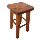 Ancien tabouret bois clair vintage