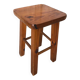 Ancien tabouret bois clair vintage