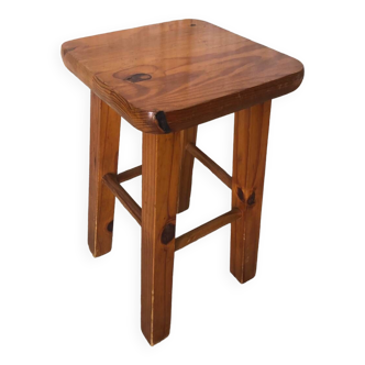 Old vintage light wood stool