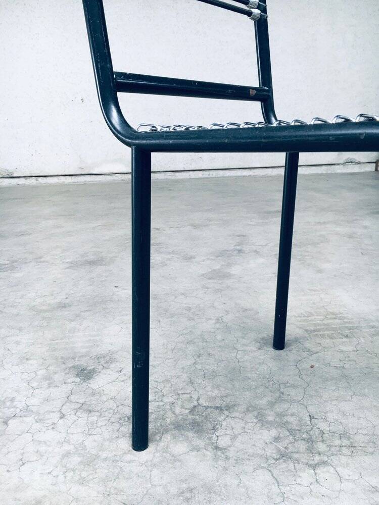 Postmodern sandows chairs attributed to rene herbst for ecart international, 1980s, set of 6