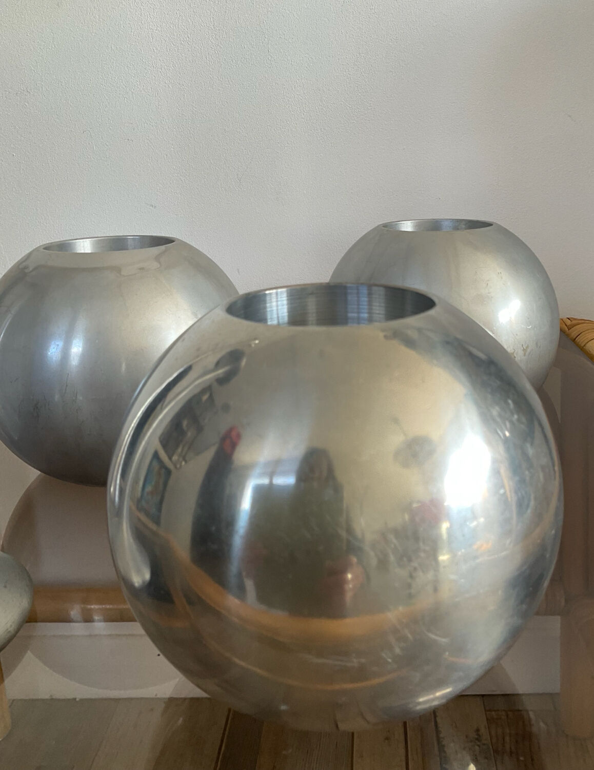 Set of 5 vintage IKEA aluminum candle holders