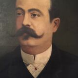Pair of oil on canvas portraits signed Béchard