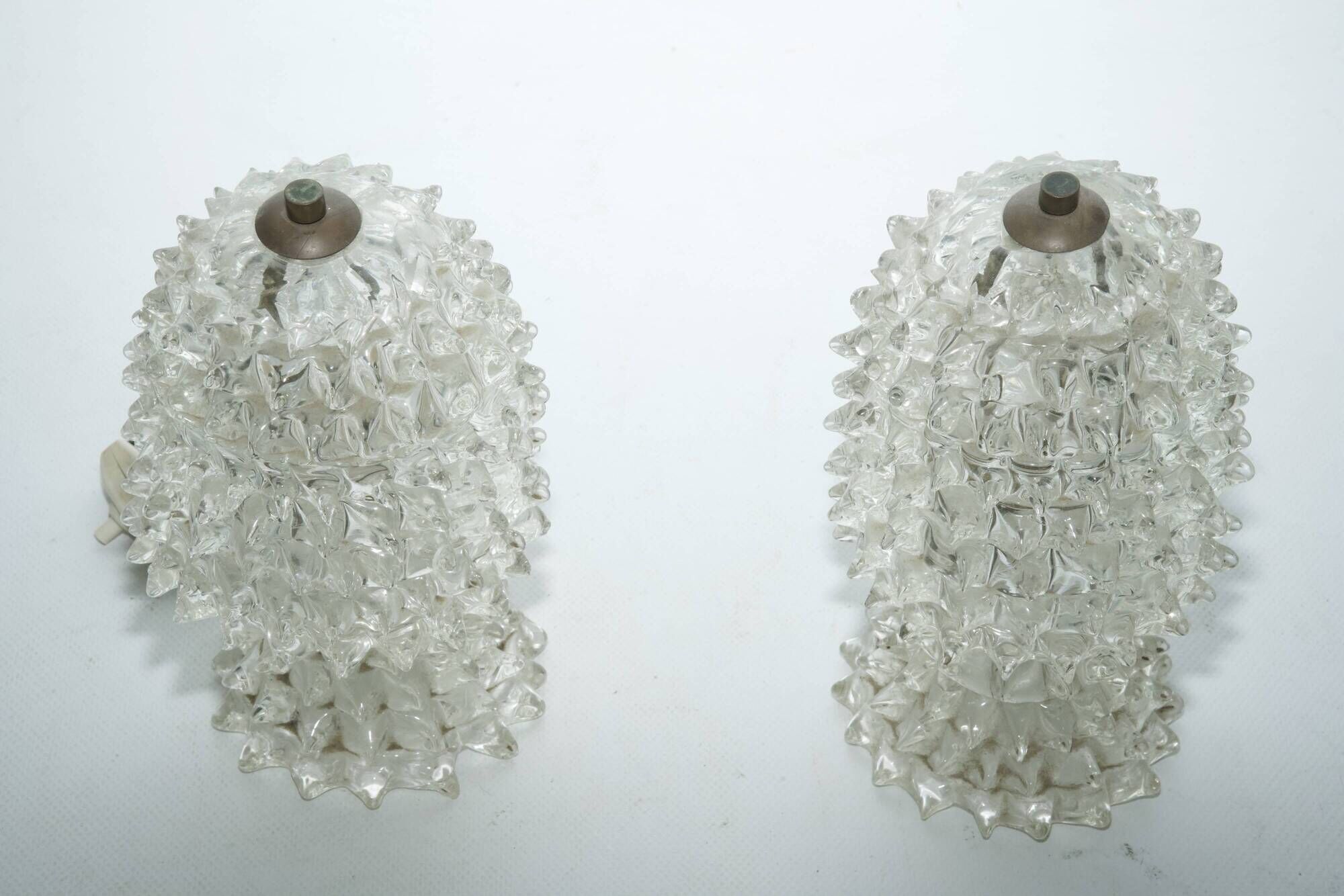 Rare Pair of Ercole Barovier Rostrato table lamps. Italy 1940s