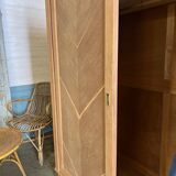 Armoire coulissante vintage en chêne brut