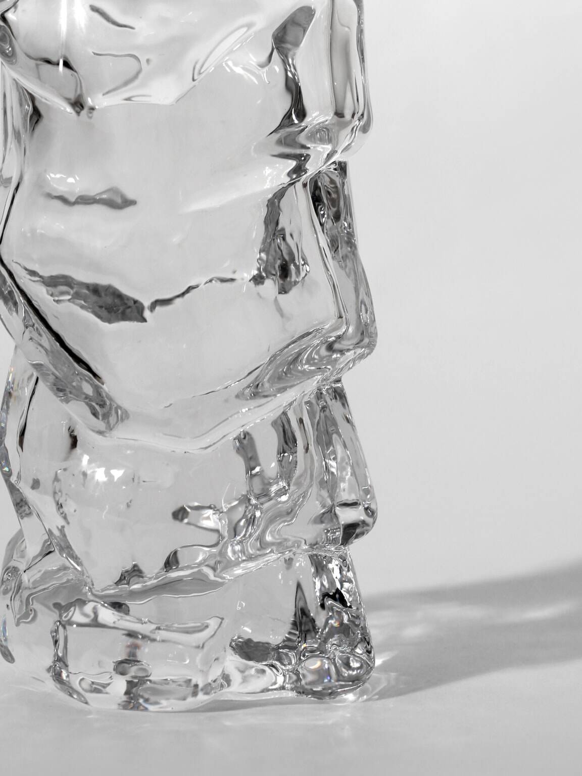 Tyko Axelsson Crystal Glass Vase, for Rejmyre, Sweden
