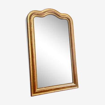 Miroir ancien louis Philippe doré feuille d’or cheminée