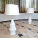 Large bisque porcelain table lamps from Kaiser, Germany 1960s, Set of 2