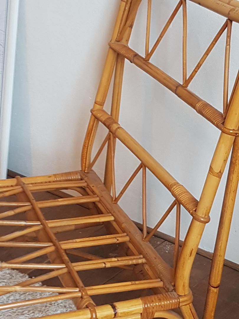 Canapé rotin vintage 3 places, 3 modules- possibilité banquette et chauffeuse