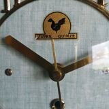 Vintage formica clock silent rectangular wall clock "Super Quinze Vert"