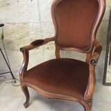 Fauteuil Voltaire assise marron