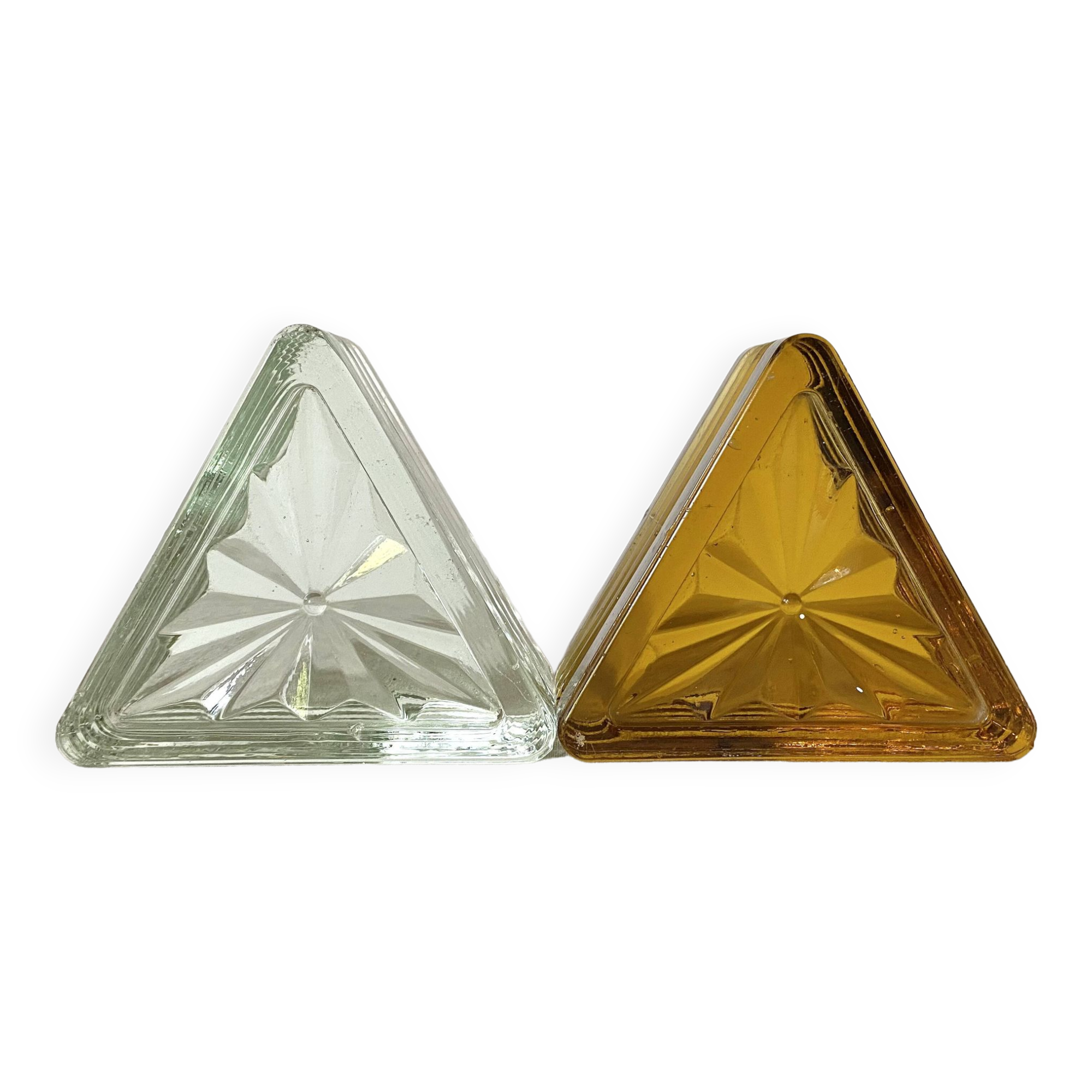 Pair of art deco glass bookends