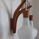 double teak wall lamp and Scandinavian suspended opalines