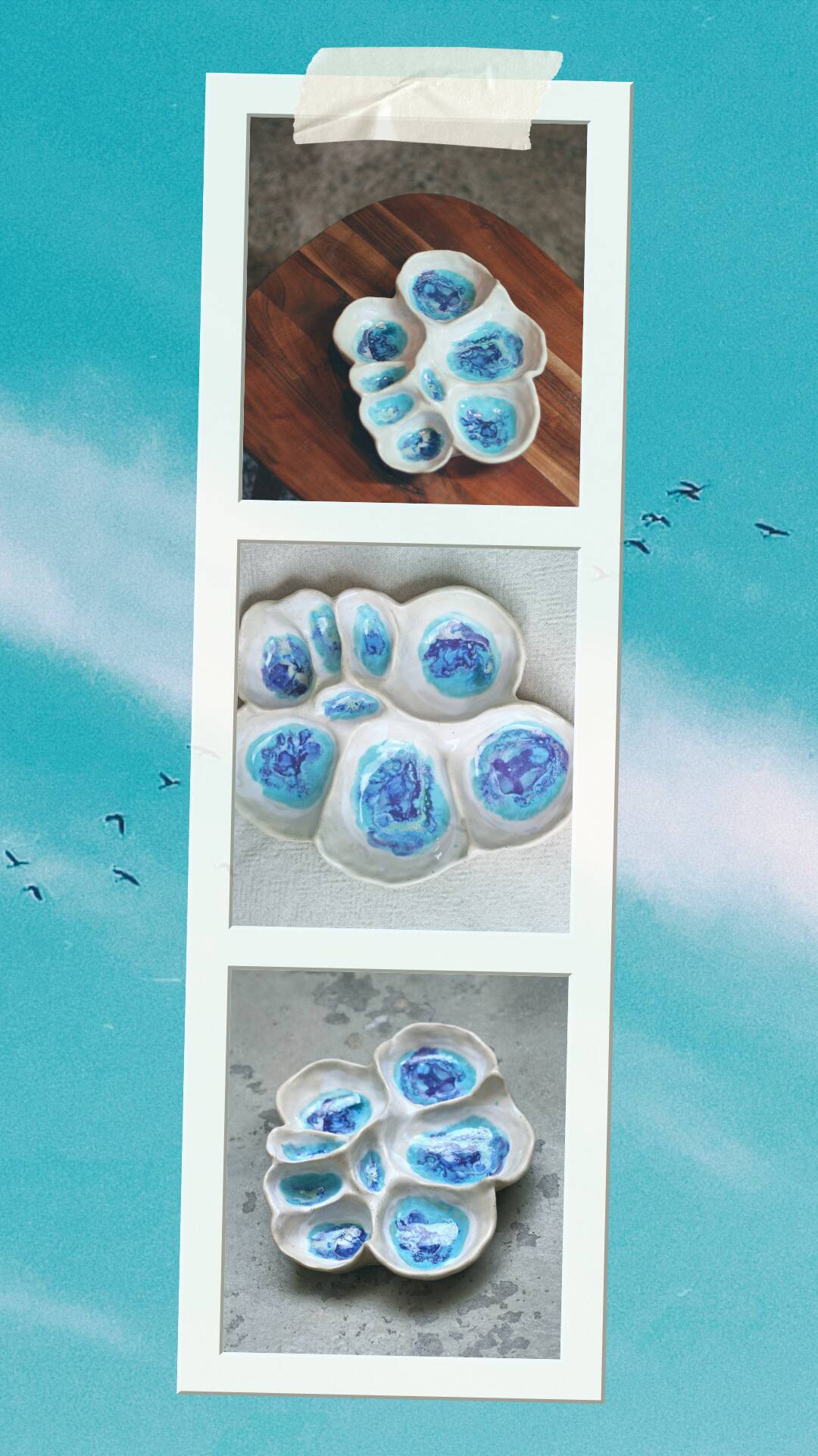 white handmade large ceramic bowl as a jewelry holder or for tapas