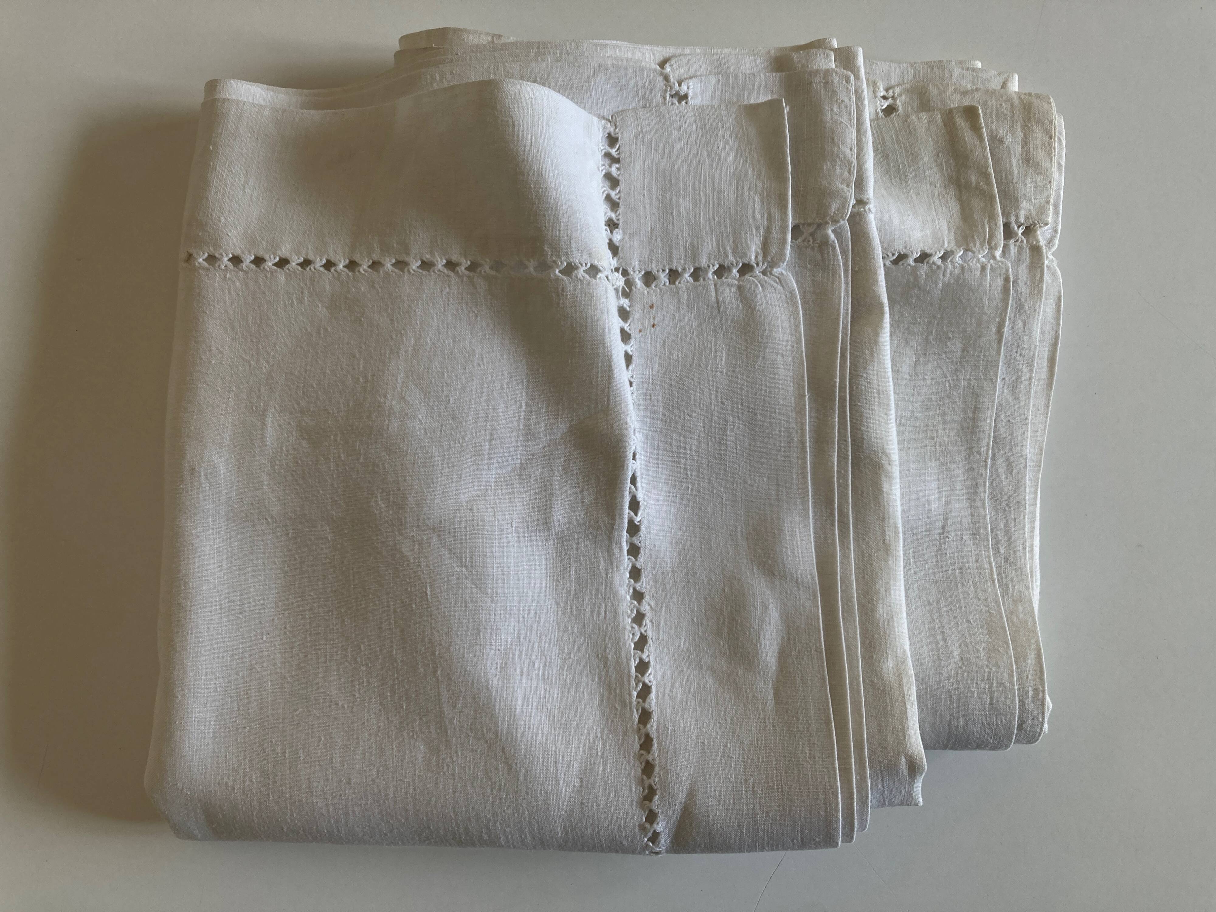 Pair of reserve linen thread pillowcases embroidered with river days without monogram