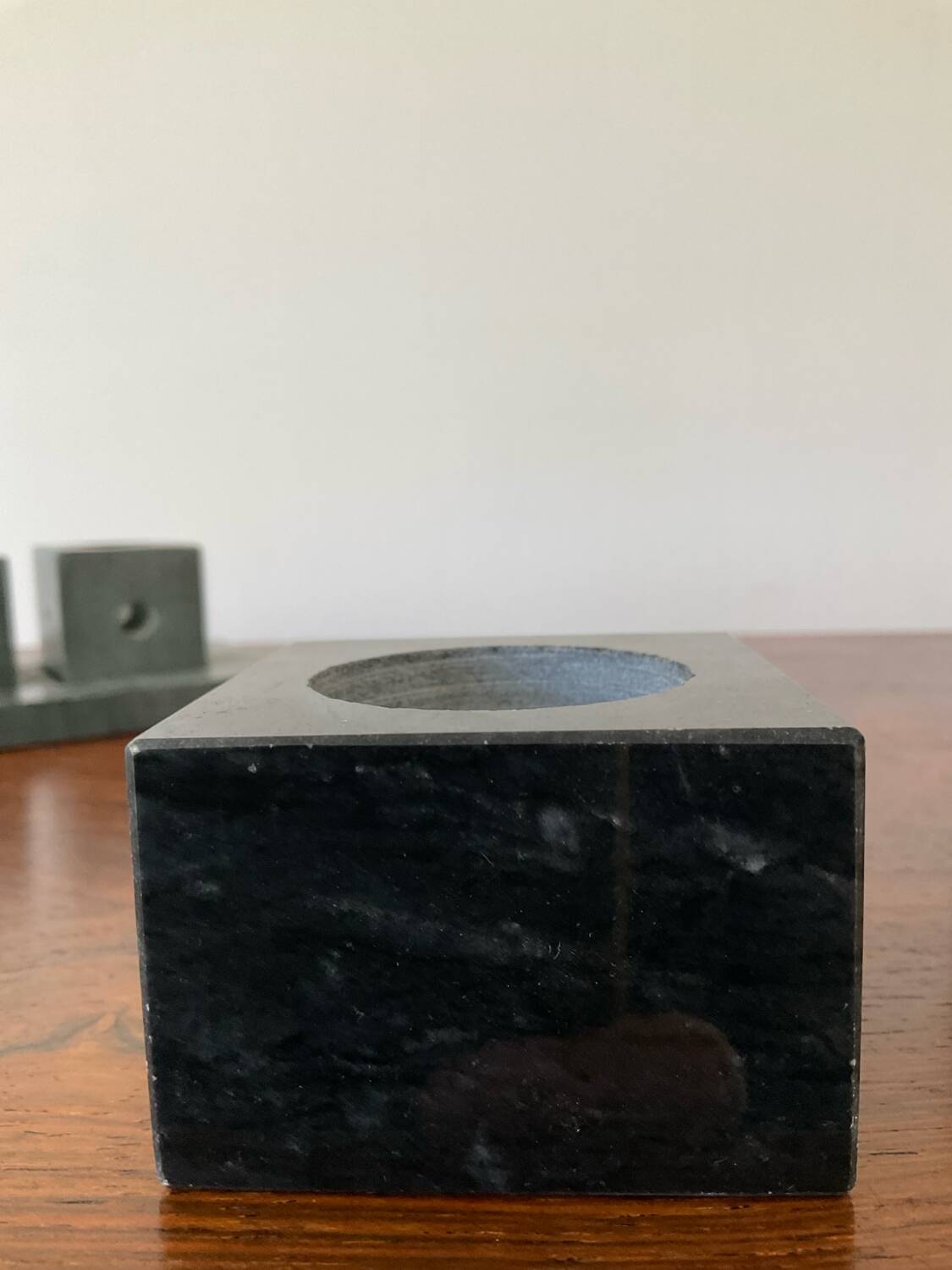 Set of 6 vintage marble and stone candlesticks