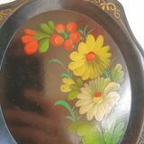 Set of 3 plastic trays vintage Russian flowers