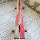 1950s oak bench with red patina, 2m