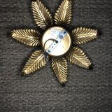 Vintage gold metal flower wall light