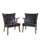 Danish teak and skai armchairs, Erhardsen & Andersen 1960s