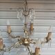 Exceptional bronze chandelier with crystal pendants in working order circa 1910