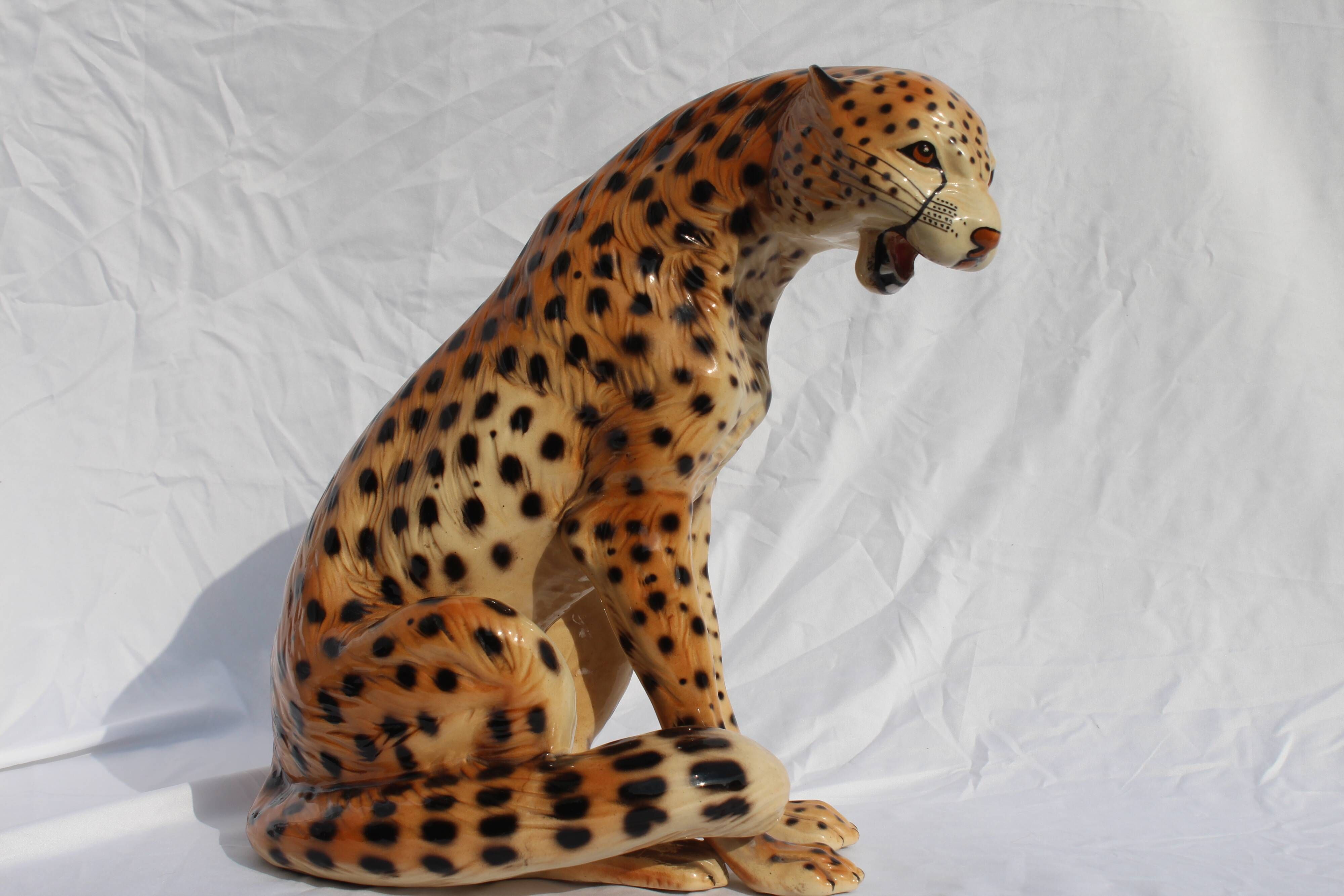 Italian 1970s porcelain cheetah