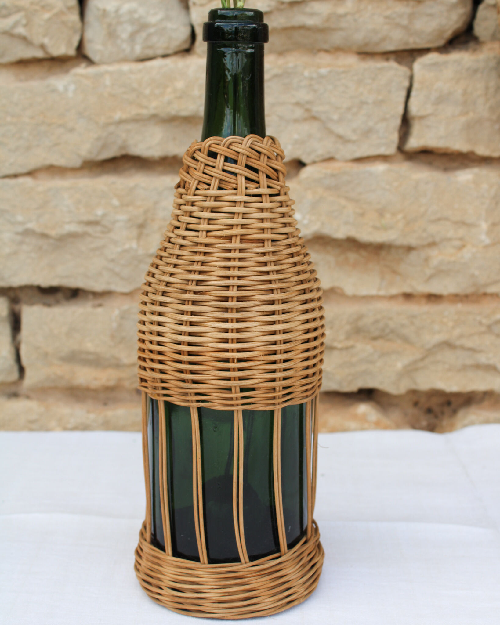 Wicker coated bottle