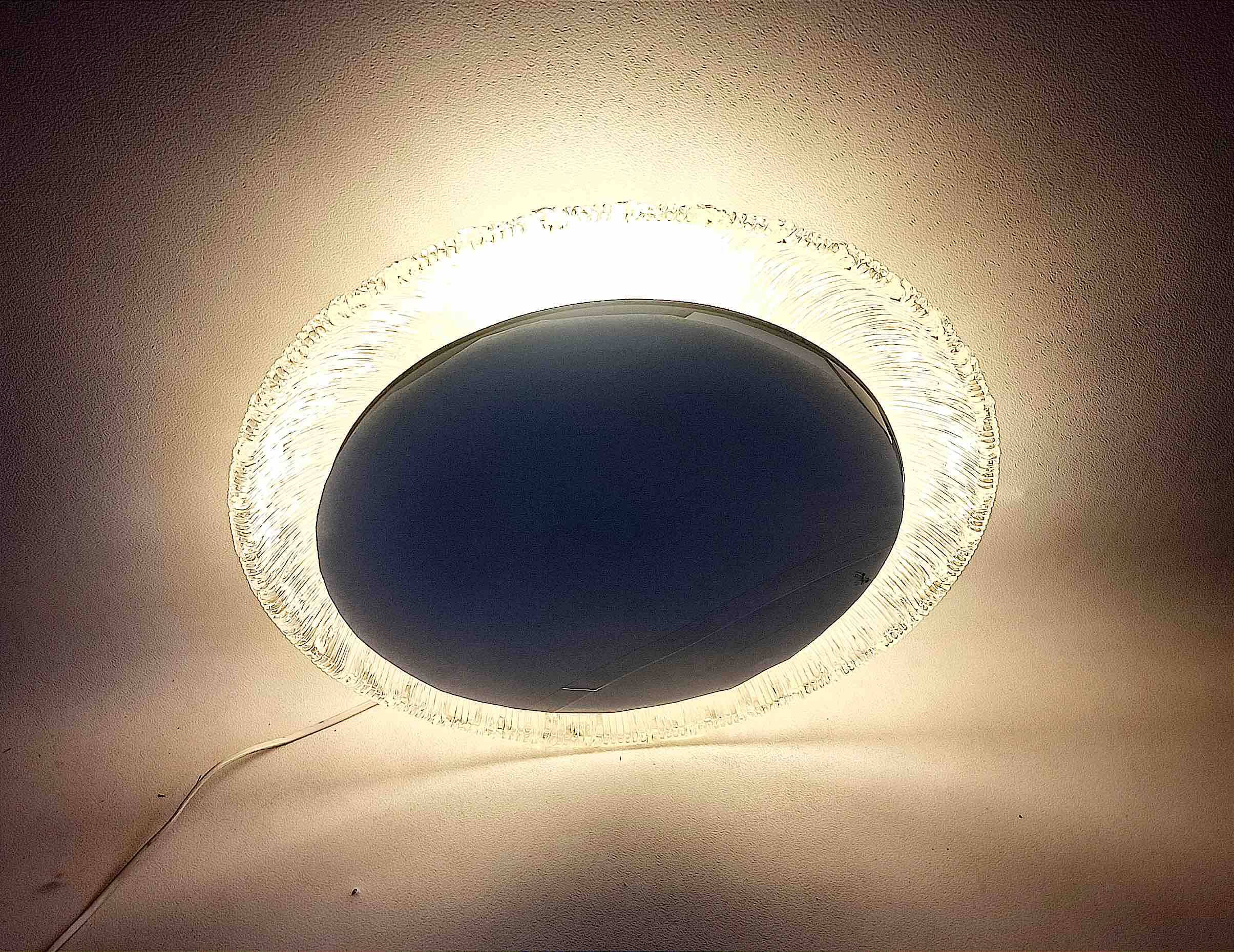 Miroir lumineux rétroéclairé hillebrand années 70