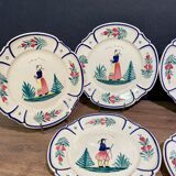 Six earthenware plates signed HB Quimper