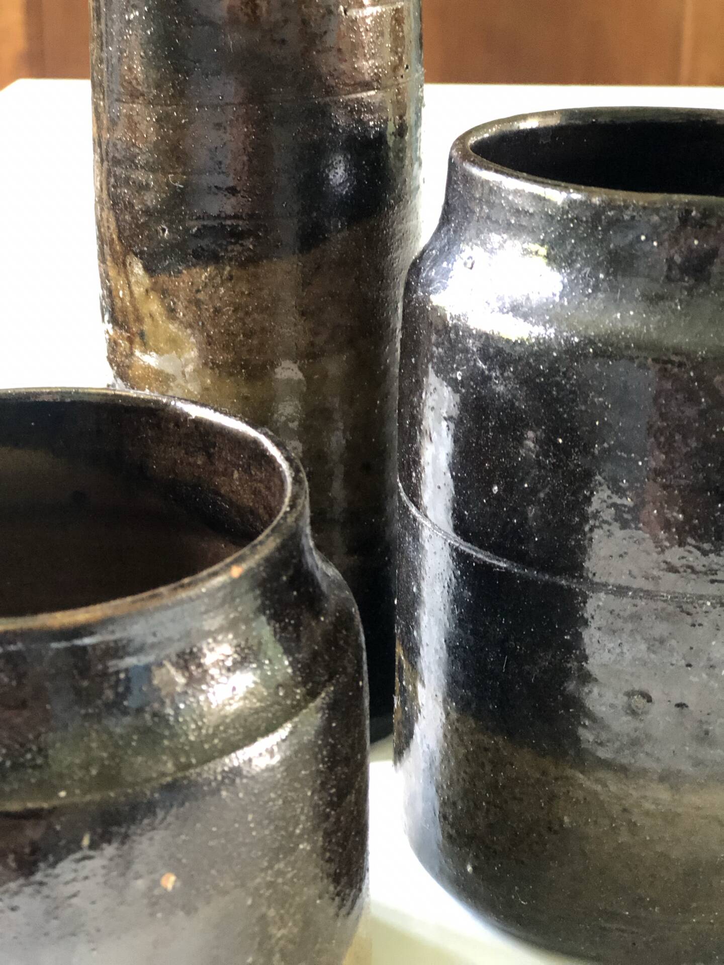 Ensemble de pots noirs poterie vintage 70’s
