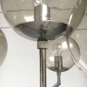 Chrome and glass floor lamp in mid-century German space style by Hustadt Leuchten, 1960s.