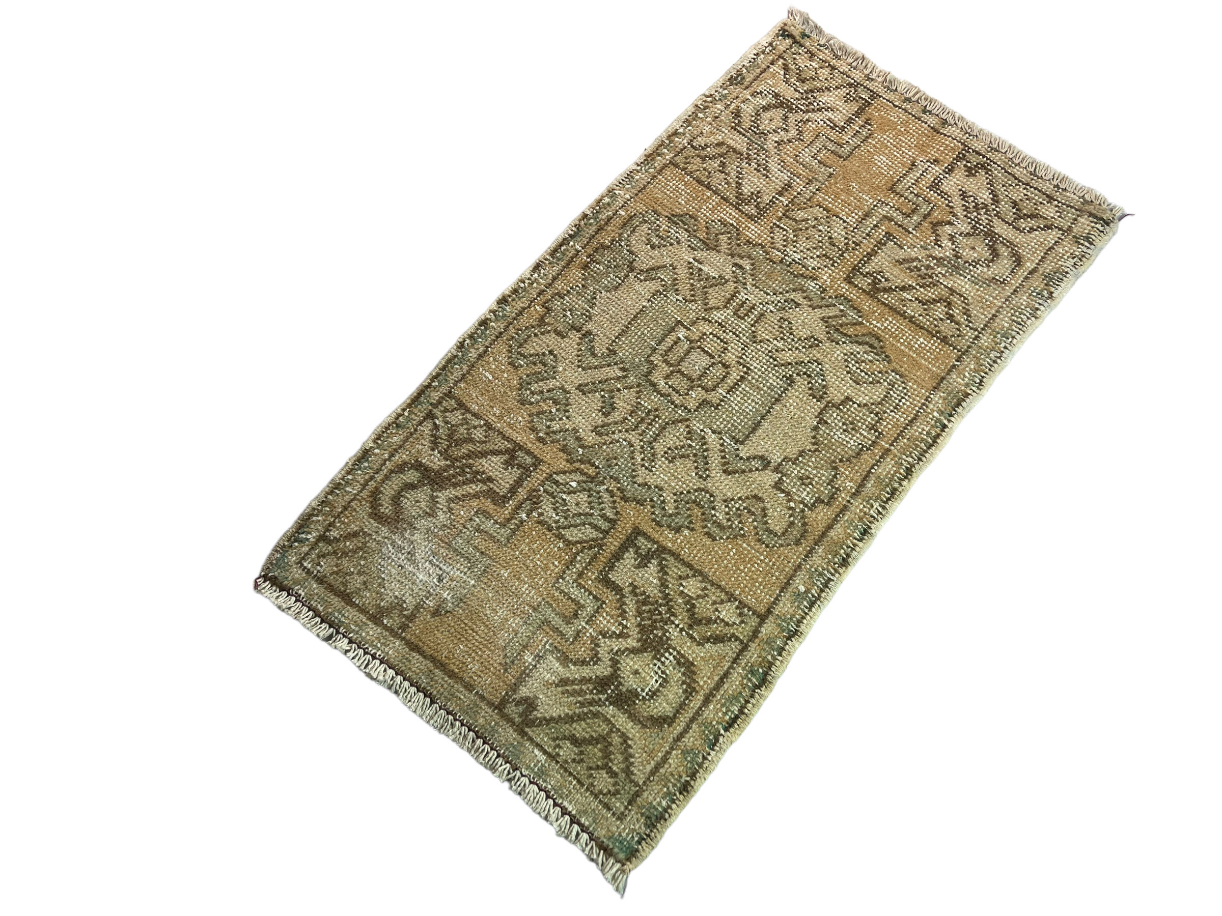 Vintage turkish pastel mini rug 91x 51 cm